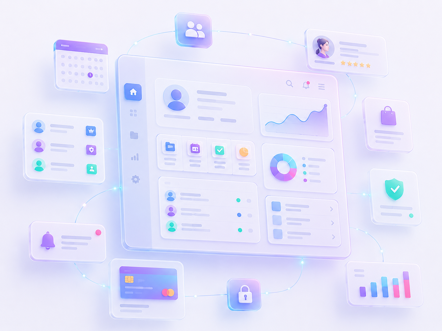 Illustration plateforme SaaS et portail métier